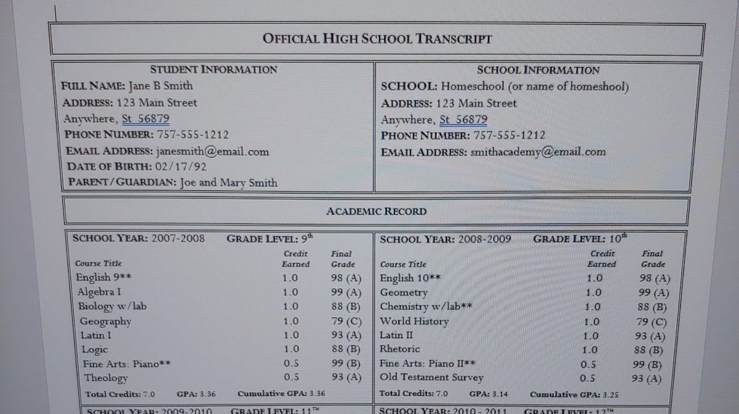 Request your official high school transcripts immediately
