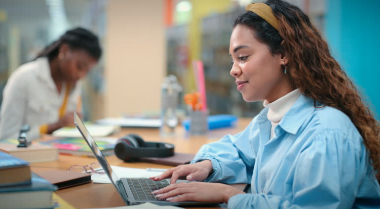 Student preparing for Pre-CAS interview on laptop